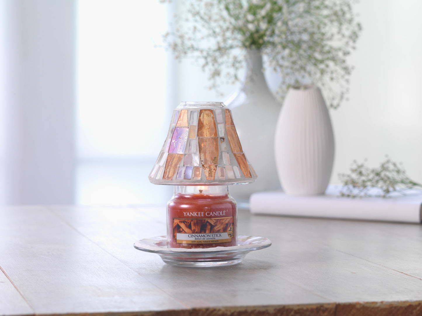 GOLD WAVE MOSAIC -Yankee Candle- Paralume e Piatto Piccolo
