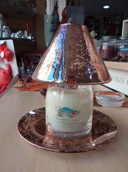 MIAMI ROSE-Yankee Candle- Paralume e Piatto VETRO ROSE