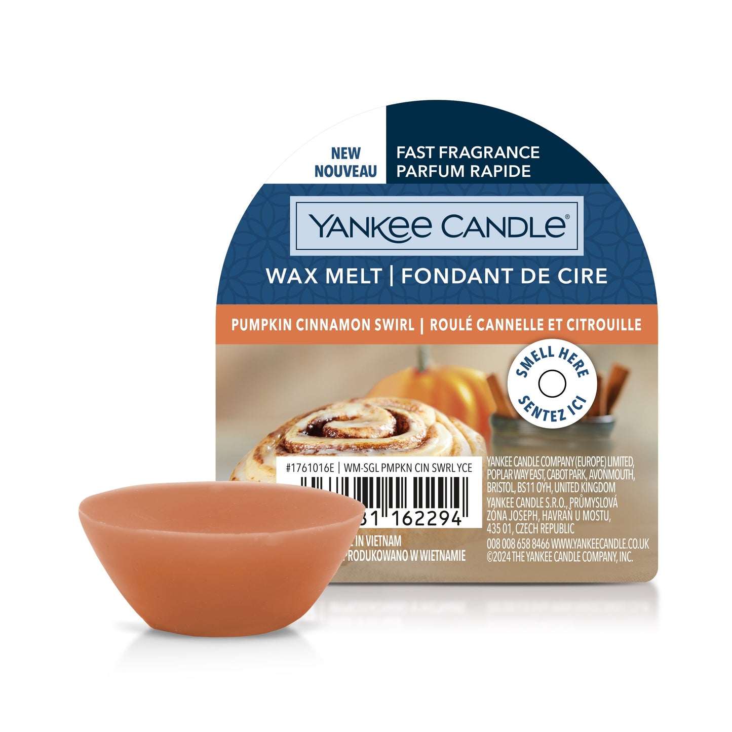 PUMPKIN CINNAMON SWIRL -Yankee Candle- Tart Cera da Fondere - COTTAGE GETAWAY