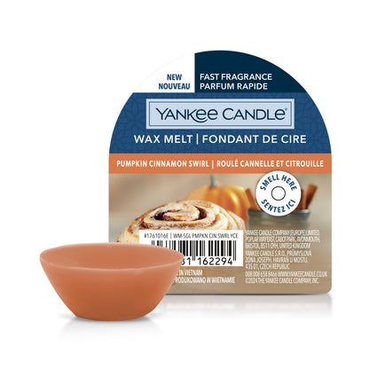 PUMPKIN CINNAMON SWIRL -Yankee Candle- Tart Cera da Fondere - COTTAGE GETAWAY
