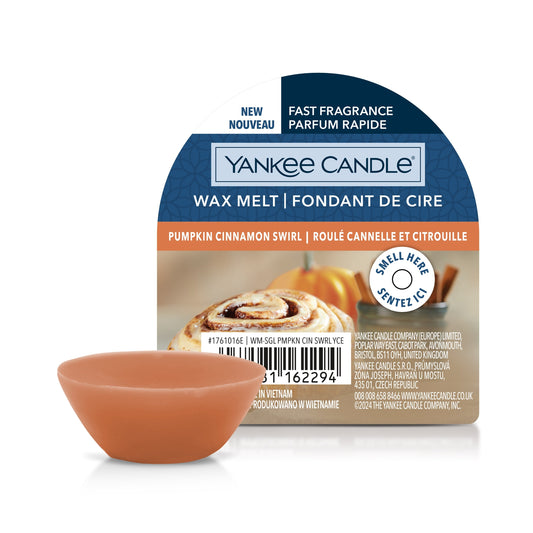 PUMPKIN CINNAMON SWIRL -Yankee Candle- Tart Cera da Fondere - COTTAGE GETAWAY