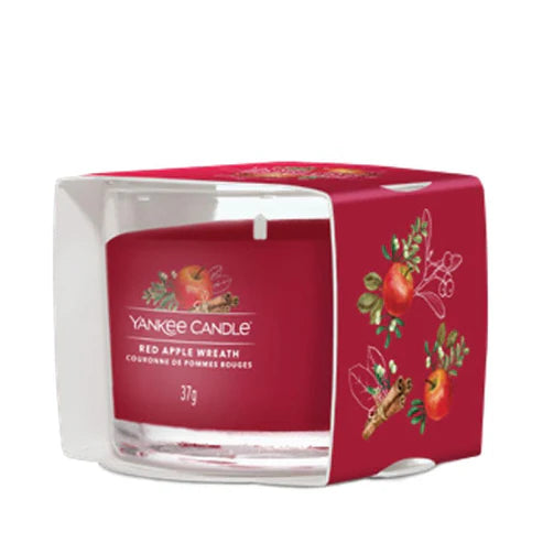 RED APPLE WREATH - Yankee Candle - Candela Votive in Vetro - NATALE