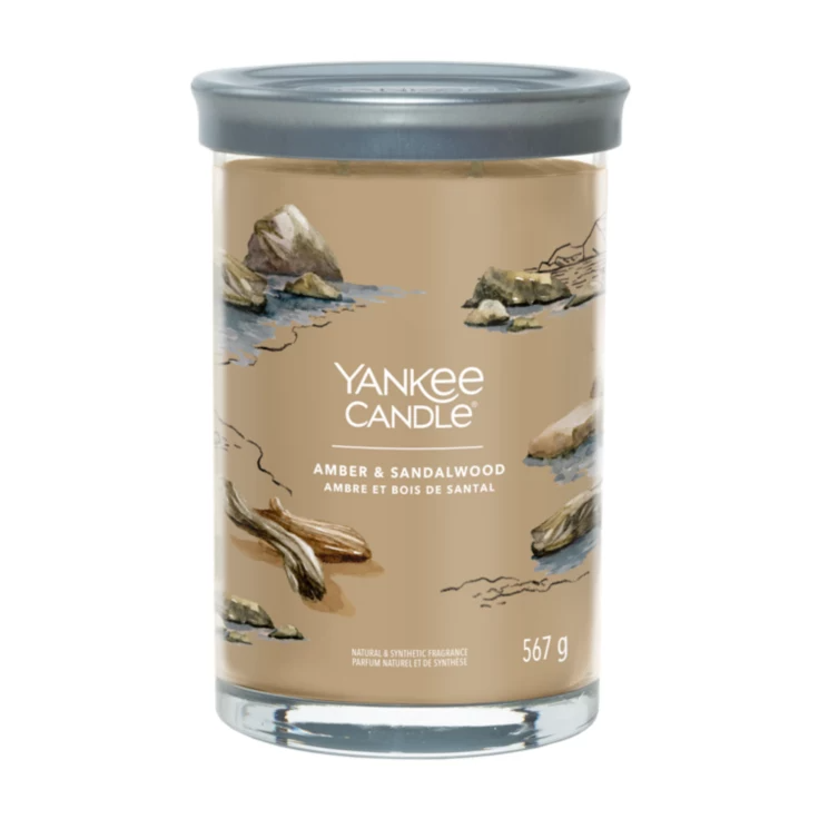AMBER & SANDALWOOD- Candela Tumbler Grande - Signature - Yankee Candle