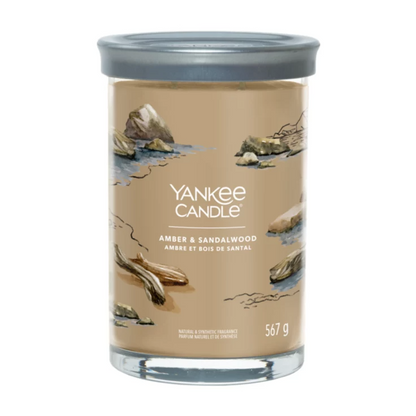 AMBER & SANDALWOOD- Candela Tumbler Grande - Signature - Yankee Candle