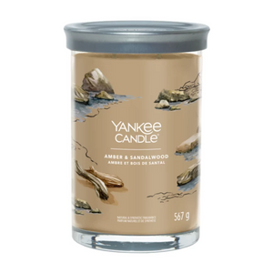 AMBER & SANDALWOOD- Candela Tumbler Grande - Signature - Yankee Candle