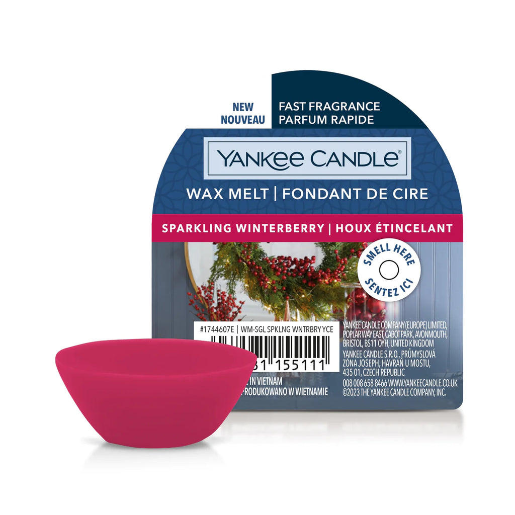 SPARKLING WINTERBERRY -Yankee Candle- Tart Cera da Fondere - NATALE