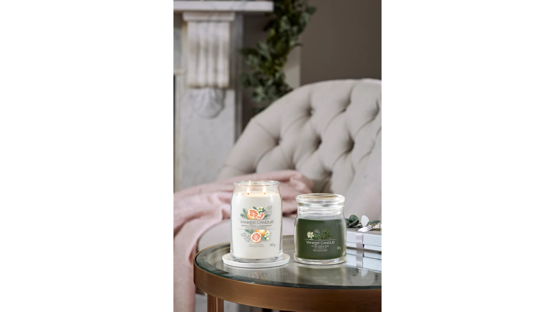 WHITE SPRUCE & GRAPEFRUIT -Yankee Candle- Giara Grande -SIGNATURE-NATALE