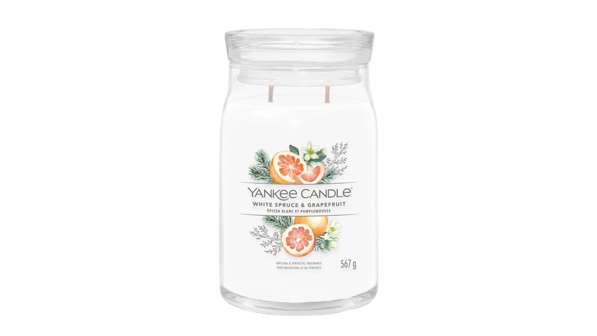 WHITE SPRUCE & GRAPEFRUIT -Yankee Candle- Giara Grande -SIGNATURE-NATALE