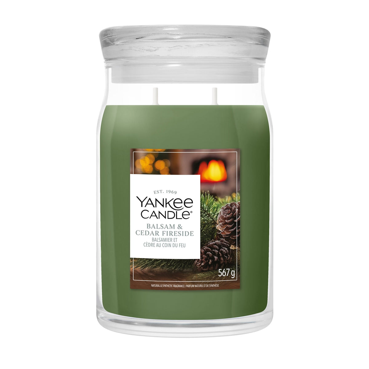 BALSAM & CEDAR FIRESIDE -SIGNATURE - Yankee Candle- Giara Grande NATALE