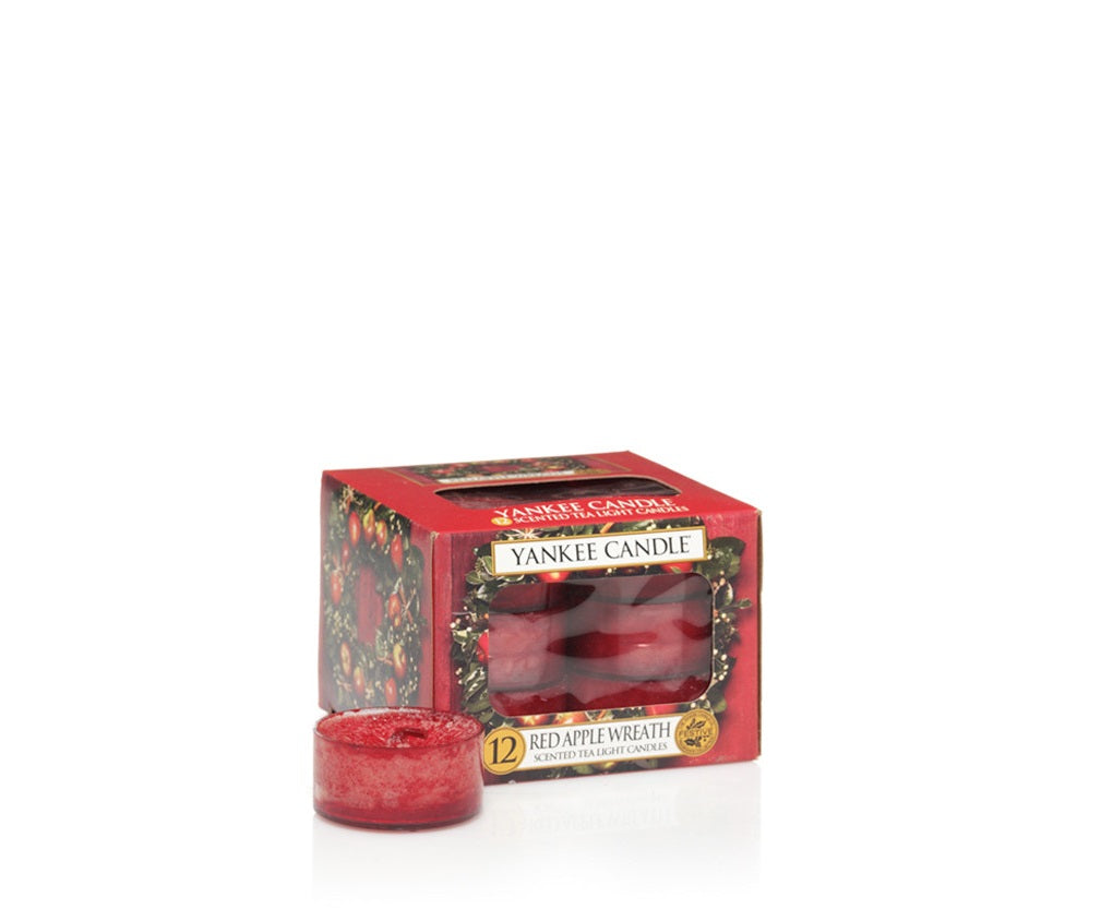 RED APPLE WREATH -Yankee Candle- Tea Light