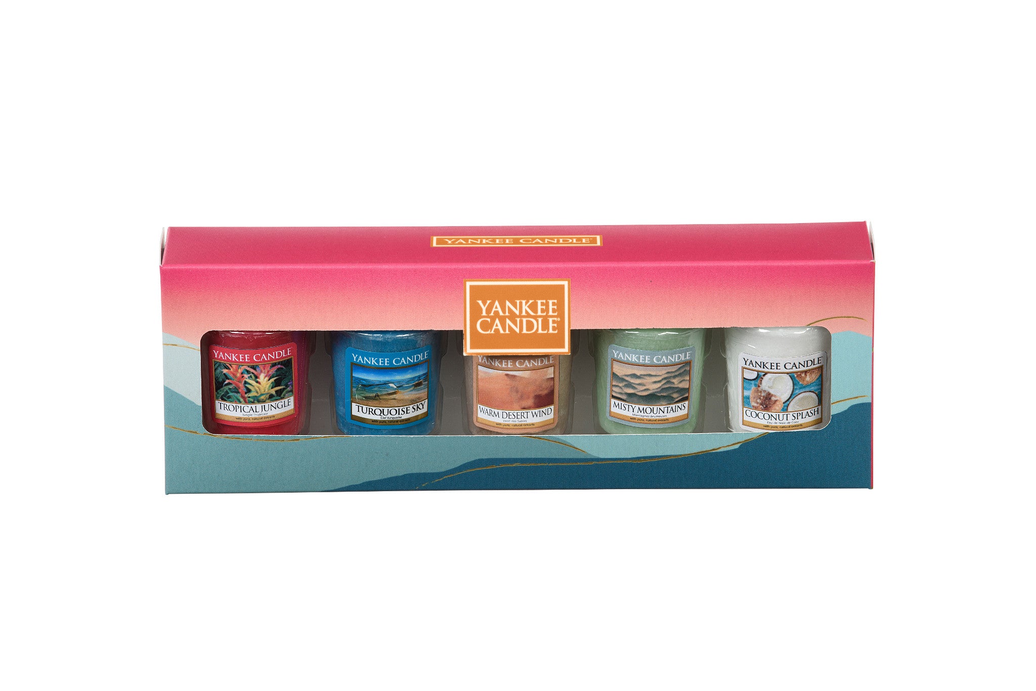 SET 5 CANDELE SAMPLER -Yankee Candle- Confezione Regalo Just Go