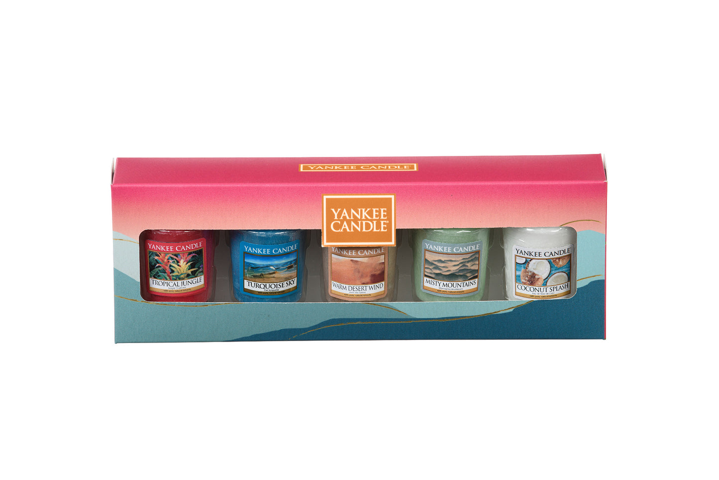 SET 5 CANDELE SAMPLER -Yankee Candle- Confezione Regalo Just Go