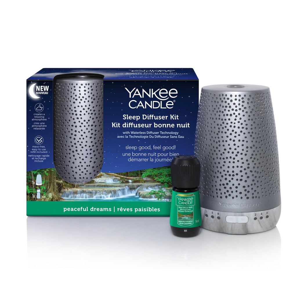 PEACEFUL DREAMS -Yankee Candle- Kit Base Effetto Argento Sleep Diffuser