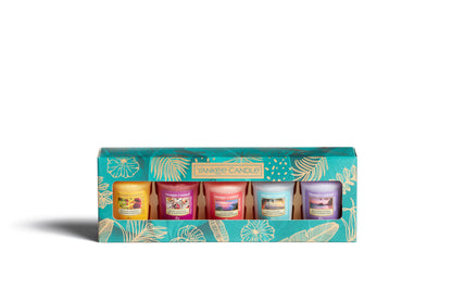 SET 5 CANDELE SAMPLER -Yankee Candle- Confezione Regalo The Last Paradise