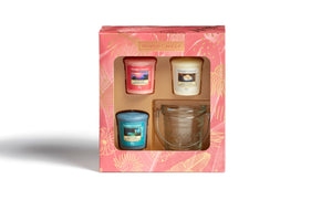 SET 3 CANDELE SAMPLER E PORTA CANDELA SAMPLER -Yankee Candle- Confezione Regalo The Last Paradise