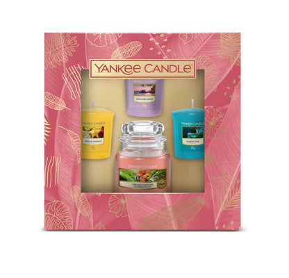 SET GIARA PICCOLA E 3 CANDELE SAMPLER -Yankee Candle- Confezione Regalo The Last Paradise