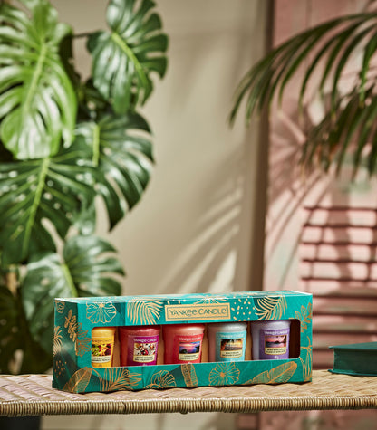 SET 5 CANDELE SAMPLER -Yankee Candle- Confezione Regalo The Last Paradise