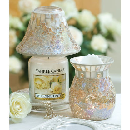 GOLD & PEARL CRACKLE -Yankee Candle- Paralume e Piatto Grande