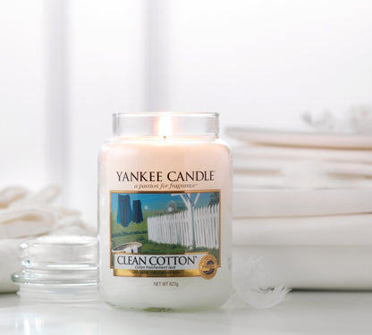 CLEAN COTTON -Yankee Candle- Candela Votive in Vetro Confezione da 3