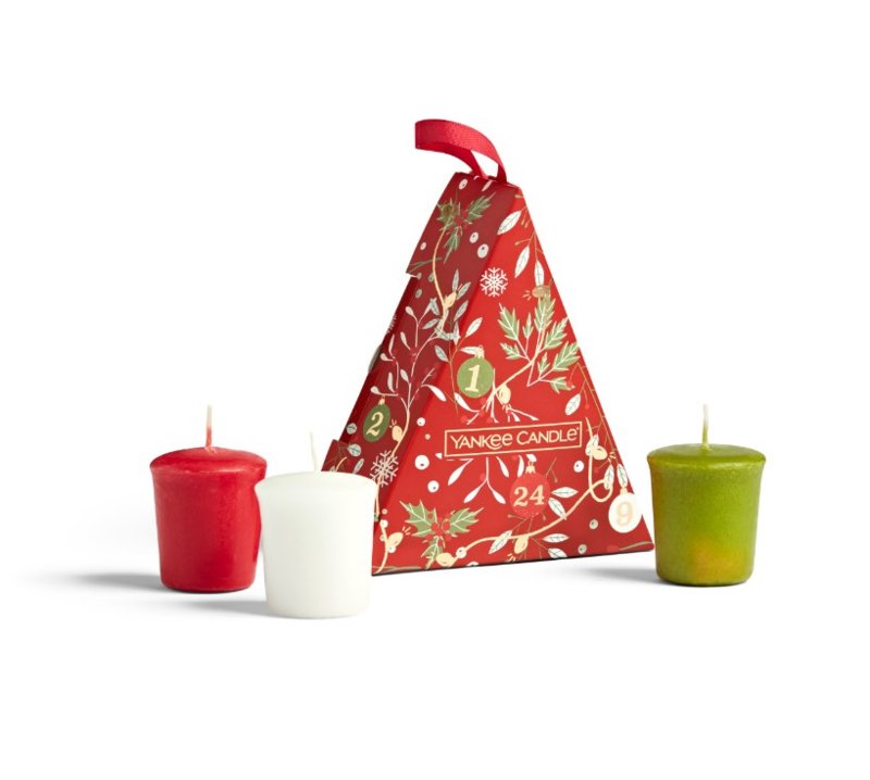 SET 3 CANDELE SAMPLER -Yankee Candle- Confezione Regalo Countdown to Christmas