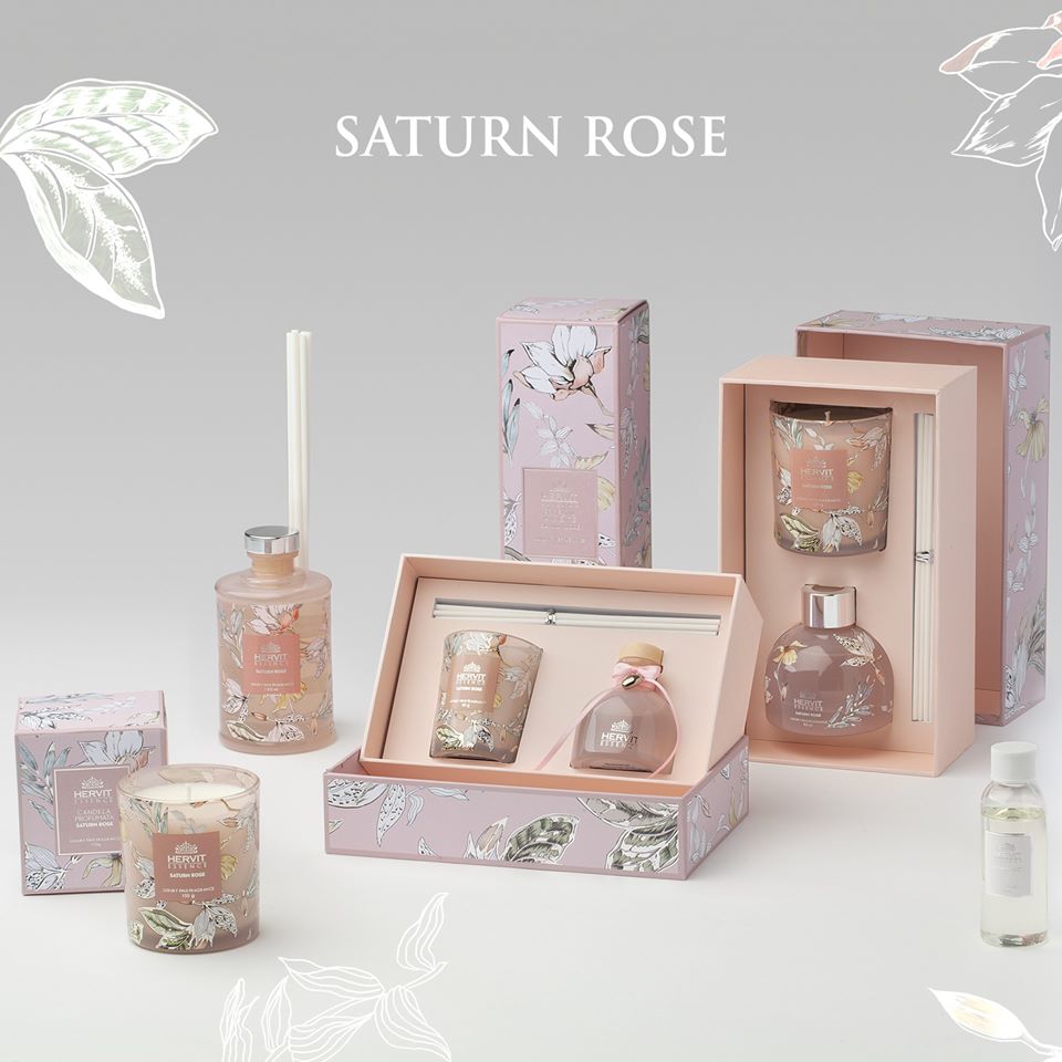 SATURN ROSE -Hervit- Candela Profumata 150g