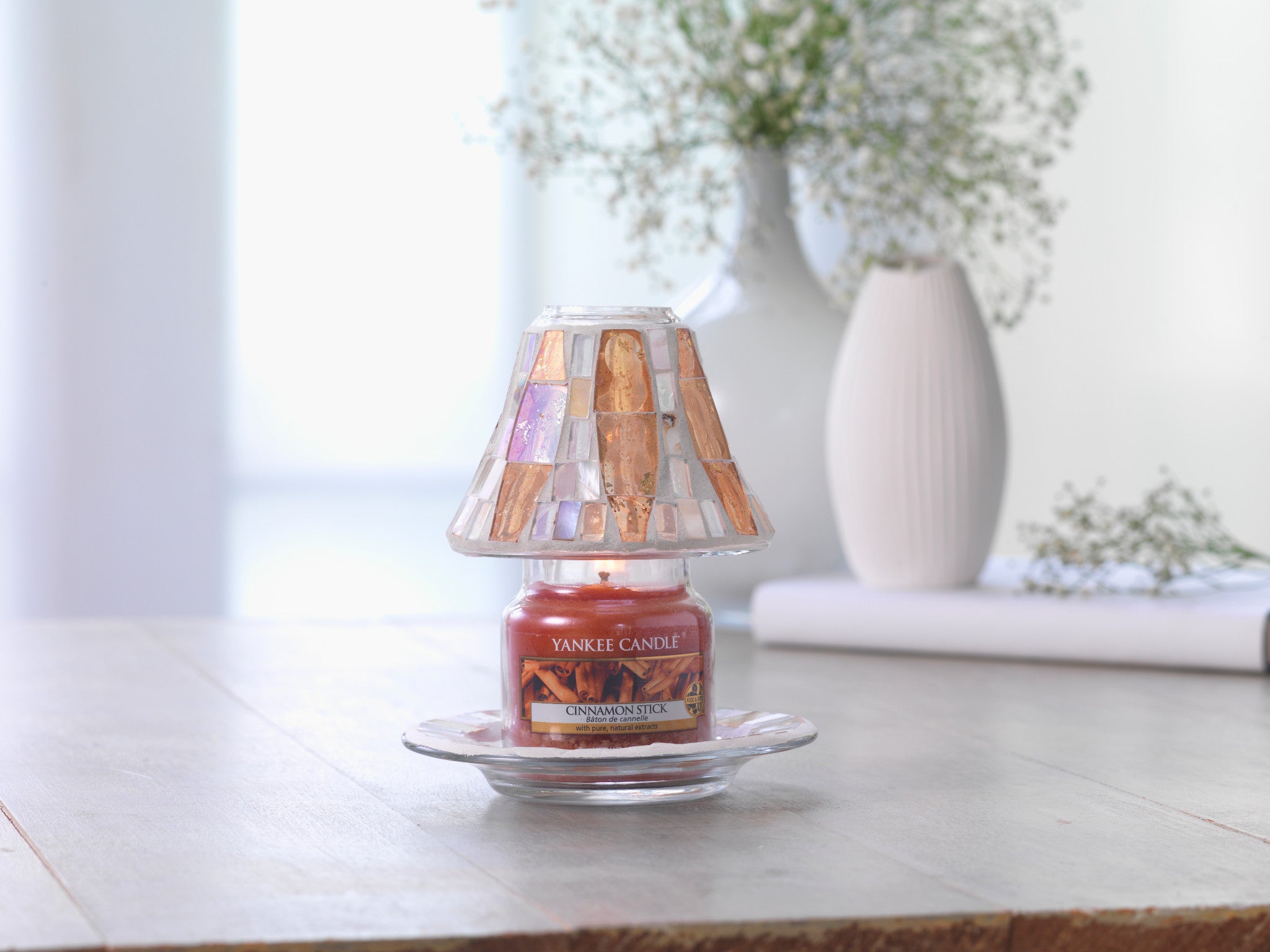 GOLD WAVE MOSAIC -Yankee Candle- Paralume e Piatto Piccolo