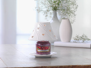 WHITE HEARTS -Yankee Candle- Paralume e Piatto Piccolo