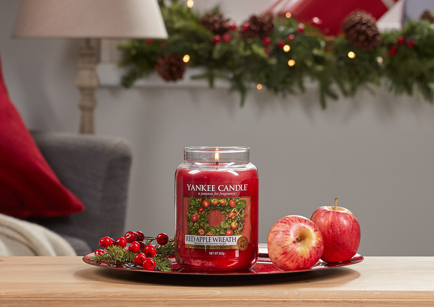 RED APPLE WREATH -Yankee Candle- Giara Media