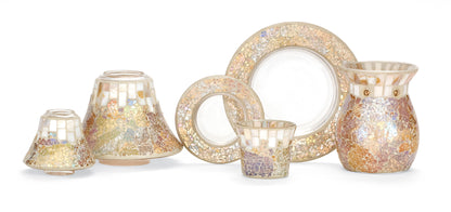 GOLD & PEARL CRACKLE -Yankee Candle- Paralume e Piatto Grande