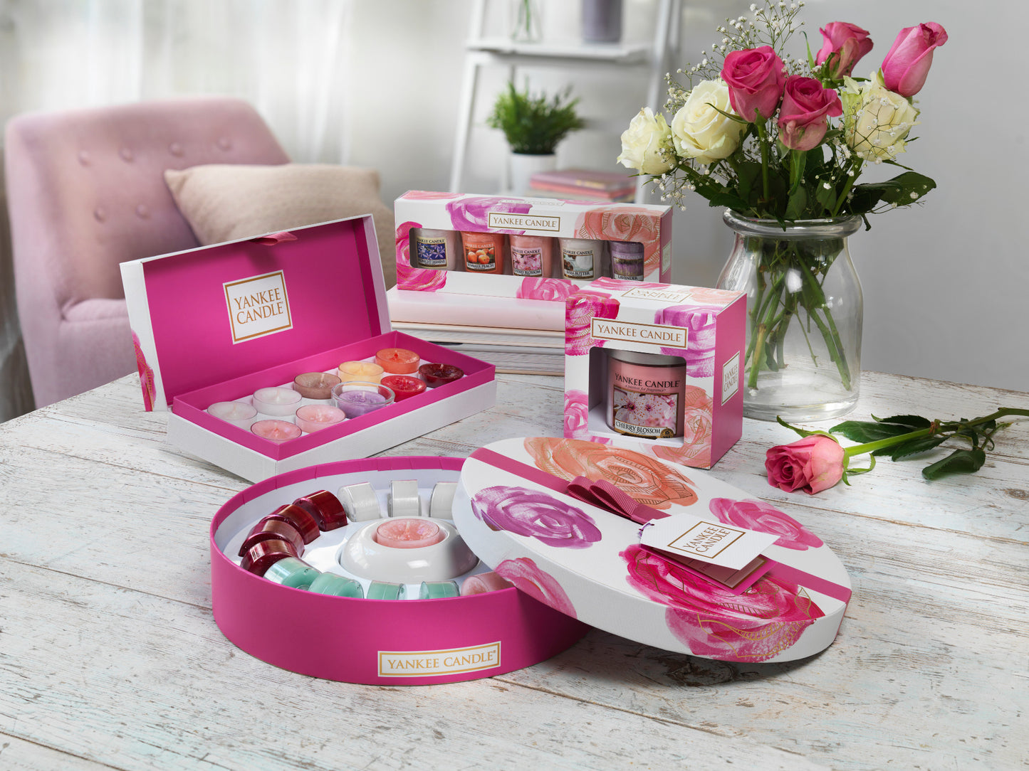 SET 10 TEA LIGHT E PORTA TEA LIGHT -Yankee Candle- Confezione Regalo Festa Della Mamma
