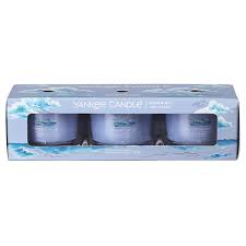 Ocean air Yankee Candle - Confezione Regalo 3 Candela Votive in Vetro