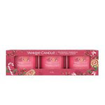 PEPPERMINT PINWHEELS - Yankee Candle - Candela Votive in Vetro Confezione da 3