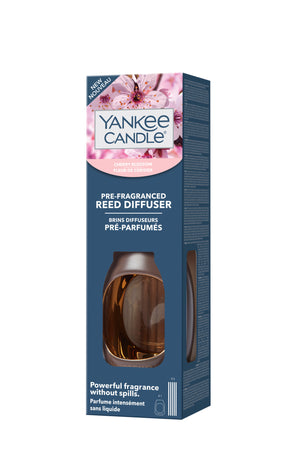 EFFETTO METALLO - CHERRY BLOSSOM -Yankee Candle- Kit Base Diffusore con Bastoncini Profumati