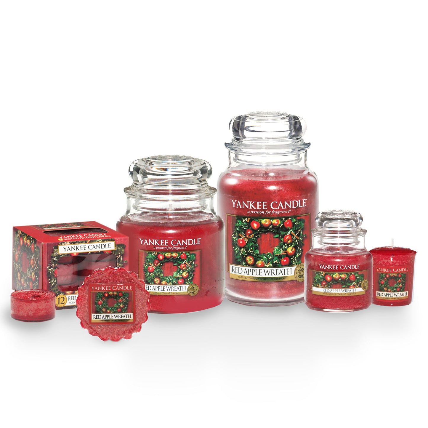RED APPLE WREATH -Yankee Candle- Tea Light