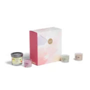 1 CANDELA PICCOLA TUMBLER  E TRE CANDELE VOTIVA IN VETRO - Yankee Candle - Confezione Regalo