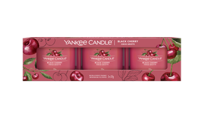 BLACK CHERRY - Yankee Candle - Candela Votive in Vetro Confezione da 3