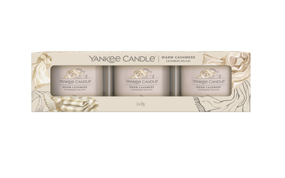 WARM CASHMERE - Yankee Candle - Candela Votive in Vetro Confezione da 3