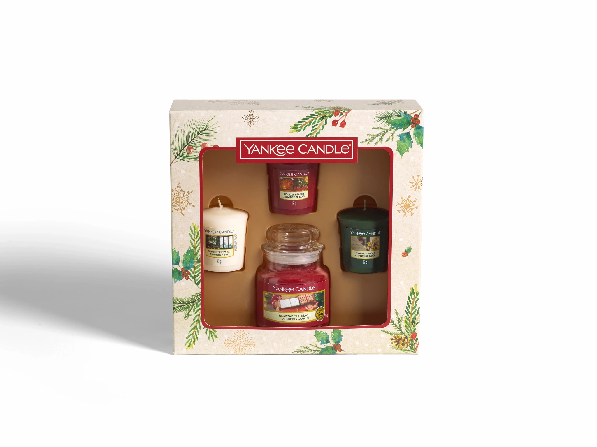 SET GIARA PICCOLA E 3 CANDELE SAMPLER -Yankee Candle- Confezione Regalo Magical Christmas Morning