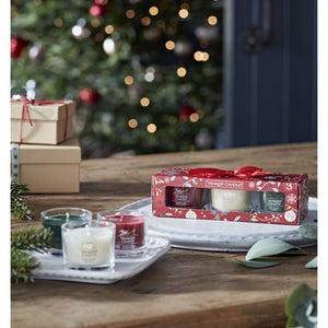 SET 3 CANDELE VOTIVE IN VETRO - Yankee Candle - Confezione Regalo Countdown to Christmas