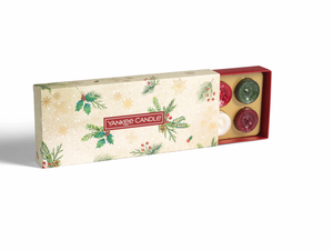 SET 10 TEA LIGHT E PORTA TEA LIGHT -Yankee Candle- Confezione Regalo Magical Christmas Morning