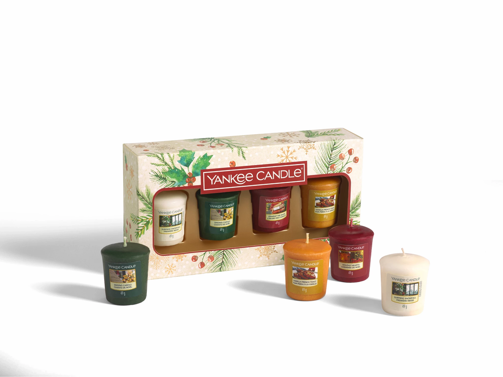 SET 4 CANDELE SAMPLER -Yankee Candle- Confezione Regalo Magical Christmas Morning