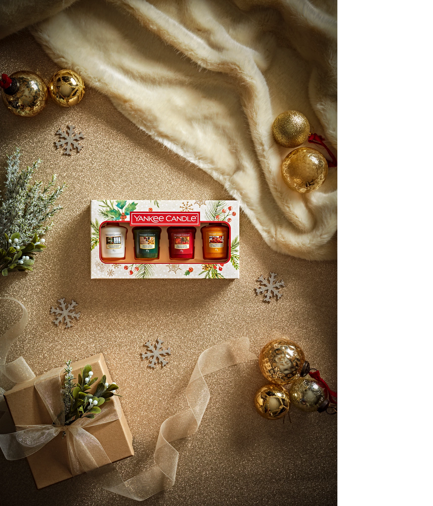 SET 4 CANDELE SAMPLER -Yankee Candle- Confezione Regalo Magical Christmas Morning