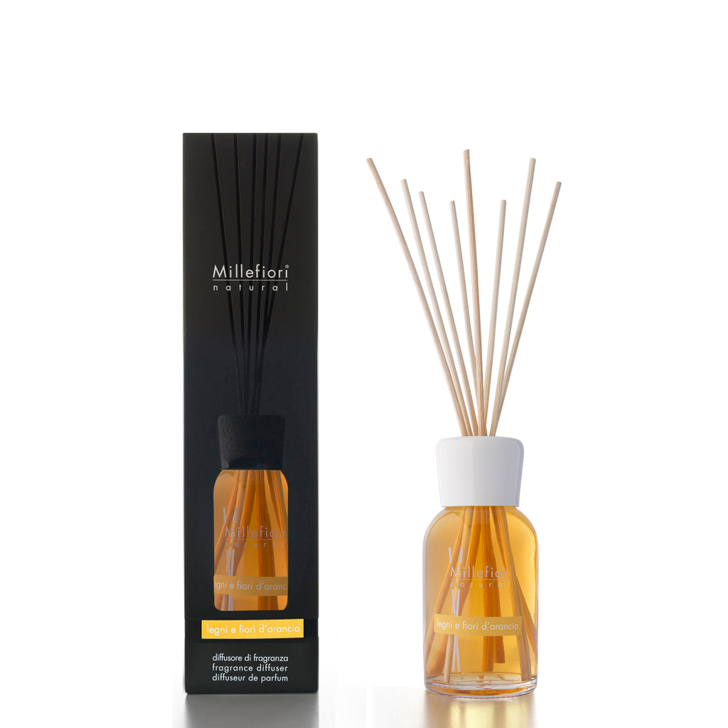 LEGNI E FIORI D'ARANCIO -Millefiori Milano- Diffusore a Bastoncino Medio (250ml)