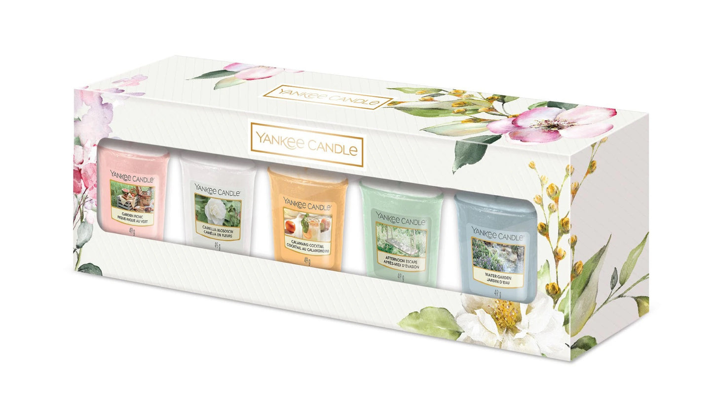 SET 5 CANDELE SAMPLER -Yankee Candle- Confezione Regalo Garden Hideaway