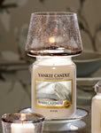 KENSINGTON -Yankee Candle- Paralume e Piatto Grande Banda Metallica su Vetro