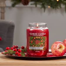 RED APLLE WREATH - Yankee Candle - Candela Votive in Vetro Confezione da 3