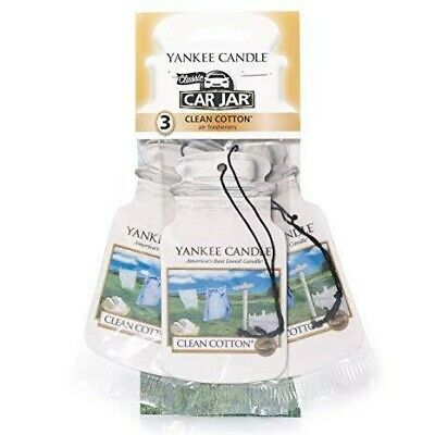 CLEAN COTTON -Yankee Candle- Car Jar Confezione Bonus da 3