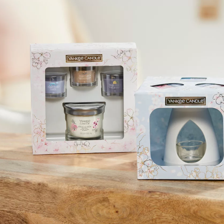 SET BRUCIATORE PER CERA DA  FONDERE -Yankee Candle- Confezione Regalo Sakura Blosson Festival