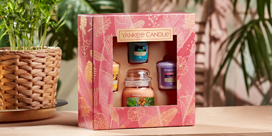 SET GIARA PICCOLA E 3 CANDELE SAMPLER -Yankee Candle- Confezione Regalo The  Last Paradise