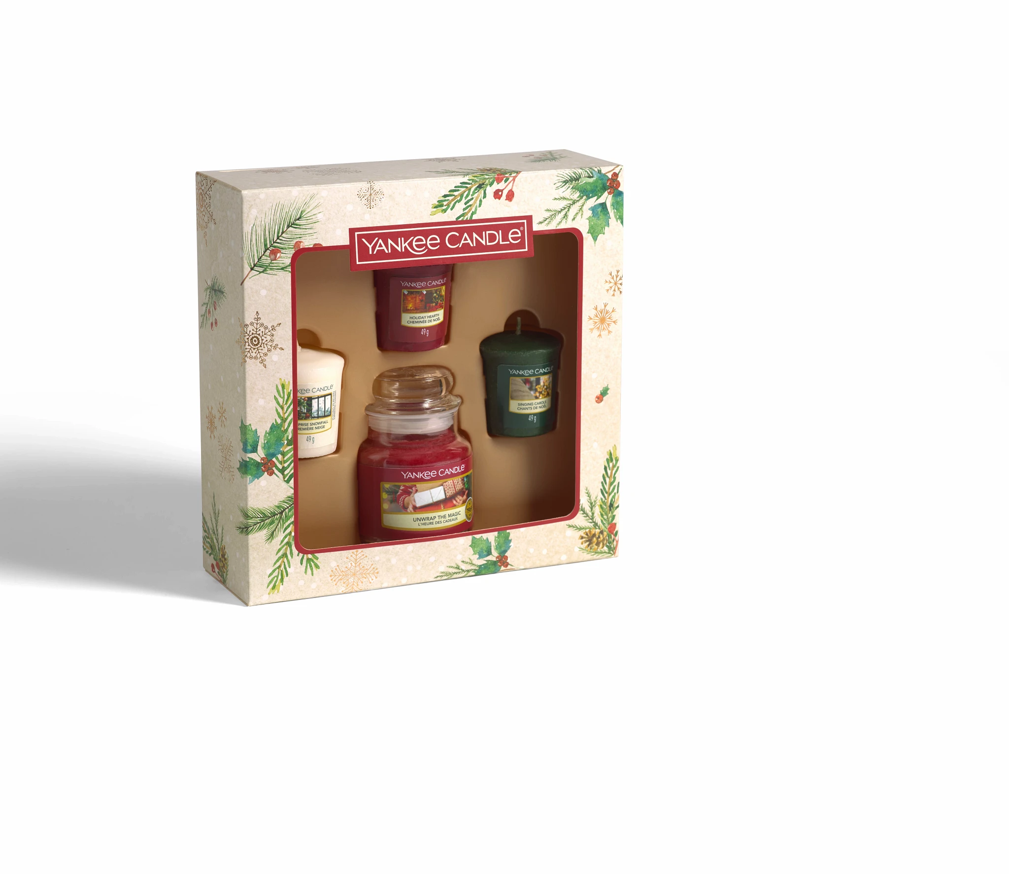 SET GIARA PICCOLA E 3 CANDELE SAMPLER -Yankee Candle- Confezione Regalo Magical Christmas Morning